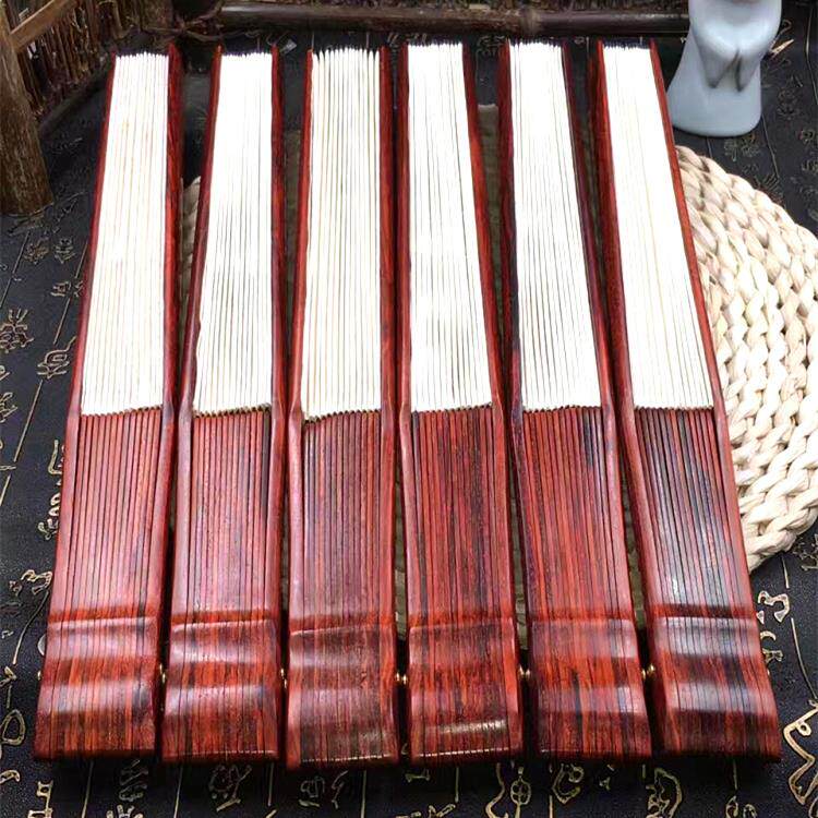 红木扇子10寸宣纸白面折扇 印度小叶紫檀扇子骨架古典中国风扇子