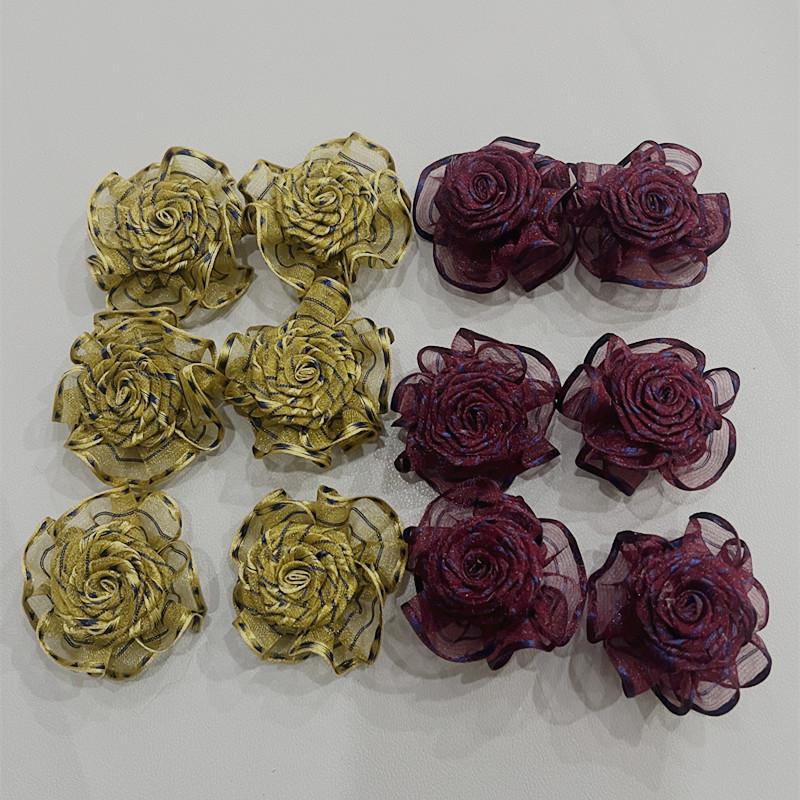 6CM左右双层手工玫瑰花
