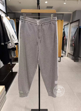 JJ国内代购浅灰色拼色条纹百搭束脚宽松卫裤运动裤男 22231D005