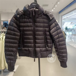 OL国内代购黑色浅色连帽搭休闲短款百羽绒服女 123423057