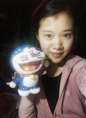 大笑叮当猫挥手贴钻猫机器猫