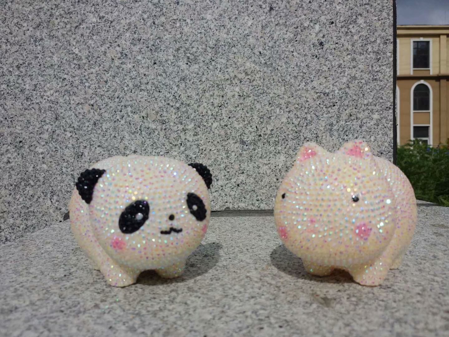 贴钻萌萌哒小动物小猪熊猫