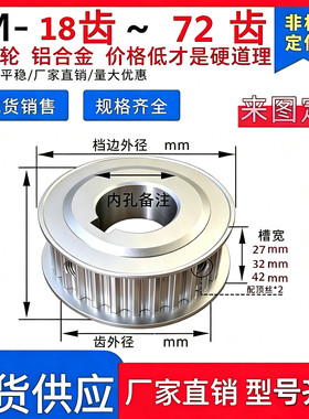 8M同步轮AF型铝同步带轮订制带宽25/30/40现货皮带轮20齿30齿定做