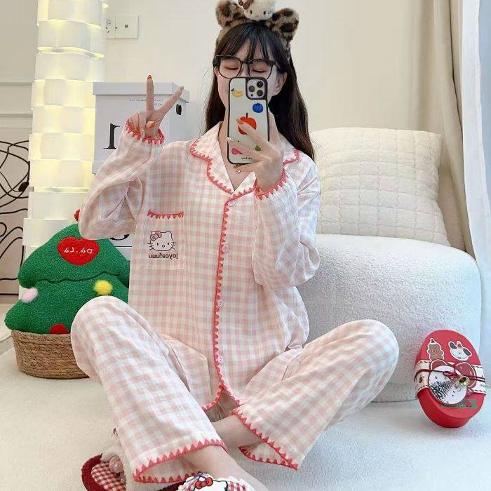 2025新款云朵棉睡衣女长袖长裤开衫甜美春秋季可外穿家居服套装,女士内衣/男士内衣/家居服,睡衣/家居服套装,淘宝优惠券,粉丝福利购,淘宝优惠卷