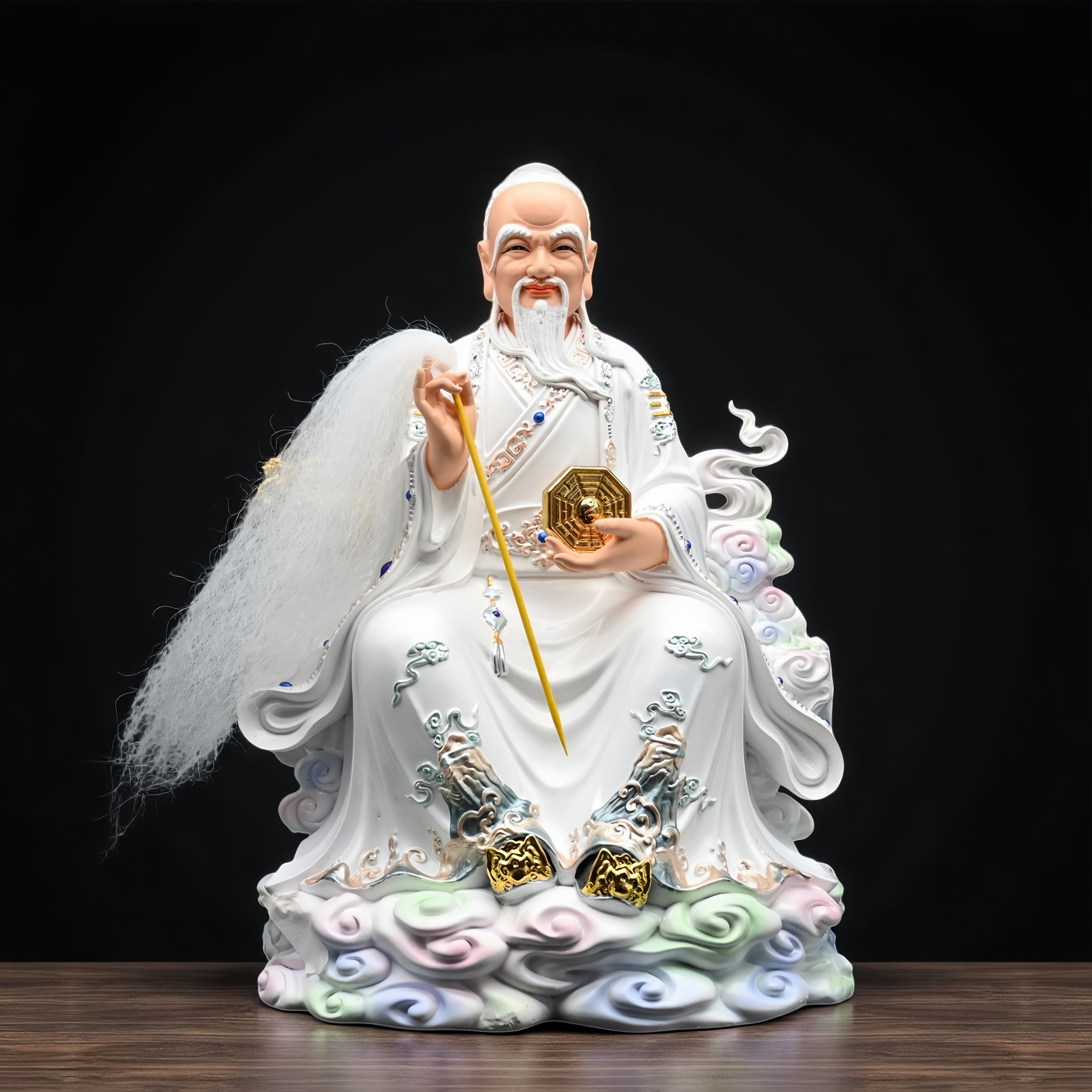 鸿钧老祖神像供奉家用客厅居家风水摆件树脂佛像三清之师鸿钧道人