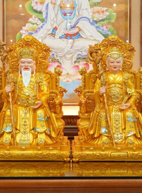 土地公土地婆神像土地公公像体真身家用玄关供奉树脂神像摆件