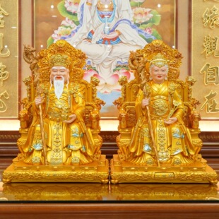 土地公土地婆神像土地公公像体真身家用玄关供奉树脂神像摆件