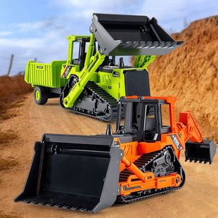 二合一超大号仿真工程车男孩双头推土机翻斗采矿车儿童玩具车礼物