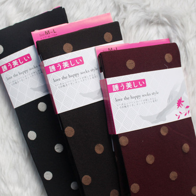 春秋款连裤袜波点天鹅绒日系