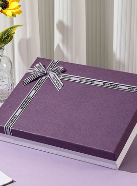 热销紫色礼盒空盒内衣天地盖礼品包装衣服围巾保暖内衣礼品盒跨境