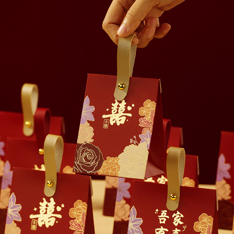 跨境新中式婚礼糖果礼品盒结婚喜糖袋伴手礼高级感 精致婚庆现货