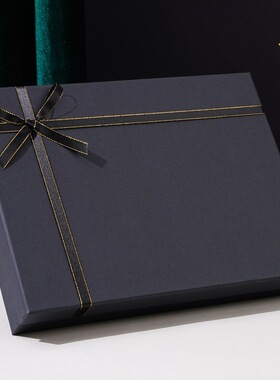 热销黑色礼盒空盒天地盖衬衫礼品盒围巾睡衣包包口红空盒子包跨境