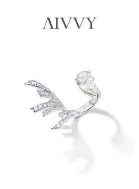 AIVVY培育钻石水滴型开口戒指