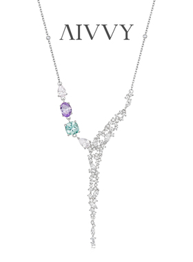 AIVVY个性名媛轻奢气质宴会配饰礼物宝石彩宝 可调节项链 藤生