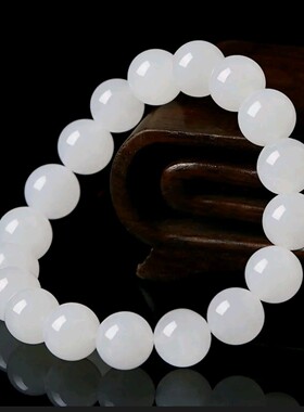 仿和田玉手链和田玉圆珠串珠手链男女款圆珠玉石手链