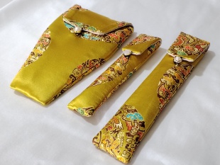 手工制作小精灵法器保护袋点穴笔袋套装仿真丝织锦缎古玩布收纳袋