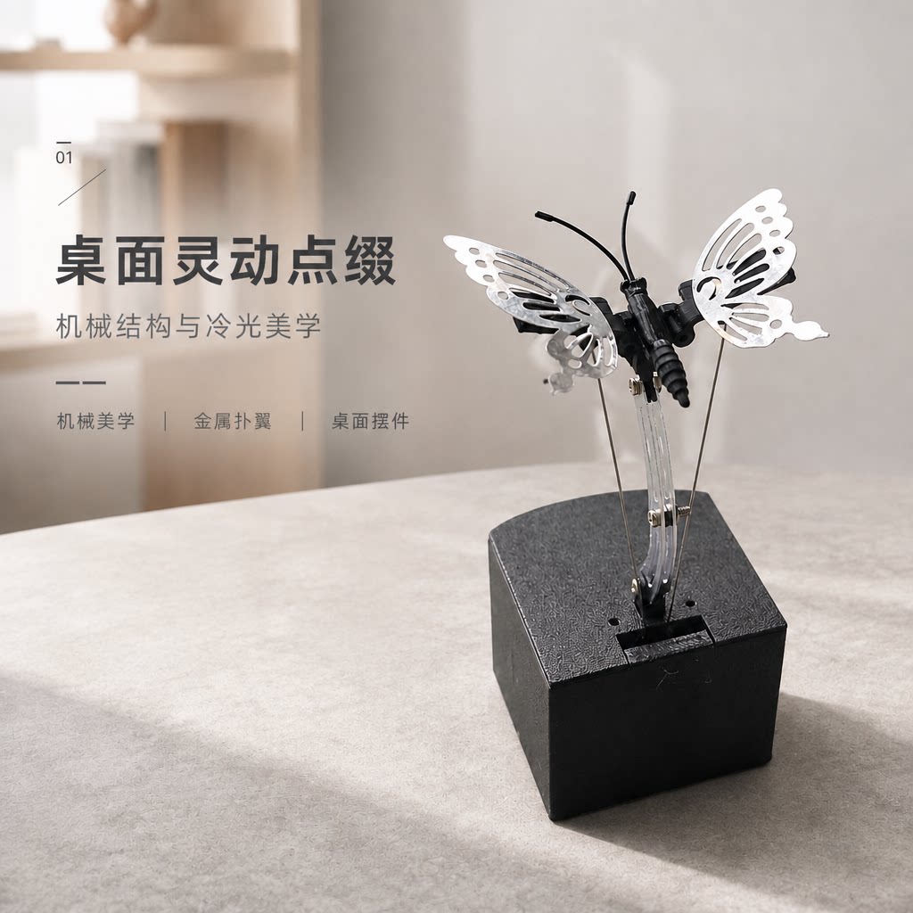 机械蝴蝶翅膀开合器diy手工配件材料包3D打印可动七夕礼物