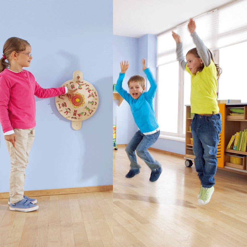 haba进口儿童益智玩具动作系列协调训练木制玩具2岁动作运动盘