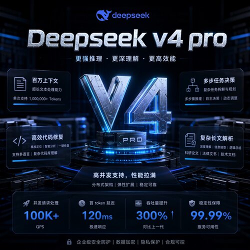DeepSeekV4 Pro API接口 Key 国产旗舰大模型 极速高并发不限流