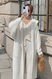 高端白色连帽羊绒大衣女2025秋冬超火好看独特漂亮名媛气质长外套，女装皮草，2C028