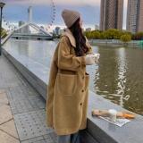 【】颗粒绒皮毛一体连帽长款外套2C028-9015-P195-K288，女装棉衣/棉服，2C028