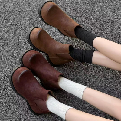 厚底内增高切尔西靴女2025新款女款秋款靴子女爆款短靴不累脚单靴