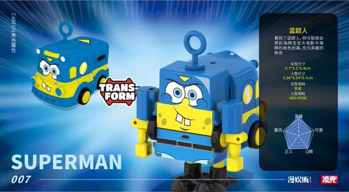 漫娱贩 海绵宝宝熊本熊 SPONGEBOB 合金变形汽车玩具