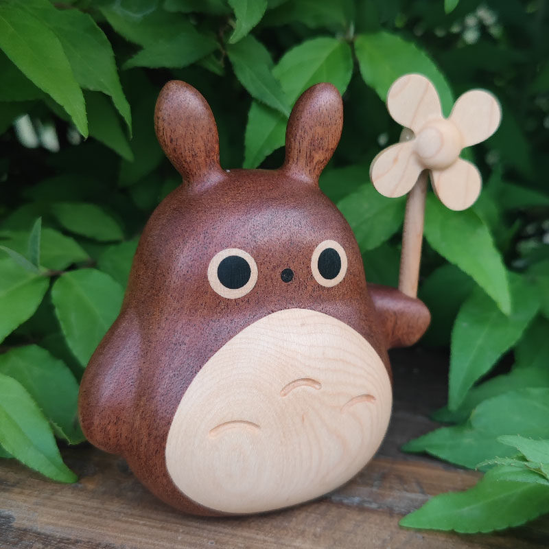 宫崎骏龙猫公仔桌面摆件可爱木制玩偶治愈系创意礼物日式卡通手办