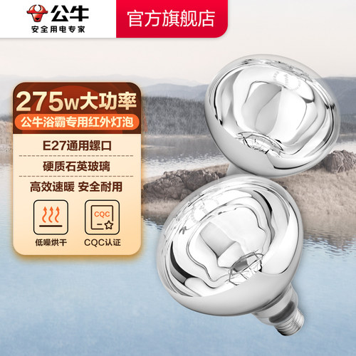 灯暖浴霸泡超亮大功率取暖球泡灯E27螺口红外线硬质玻璃灯泡