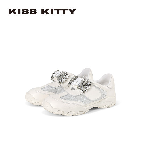 KISSKITTY水钻蕾丝德训鞋女