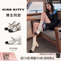 [Ретро Дженни] Kisskitty Qiu Zhenpi Mary Zhen обувь маленькая высокая каблука с высоким каблуком легкие одиночные ботинки