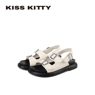 沙滩鞋 KISSKITTY厚底勃肯凉鞋 26夏季 新款 女海边配裙子休闲罗马鞋
