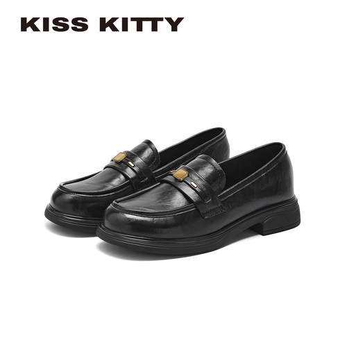 KISSKITTY厚底金属扣乐福鞋女