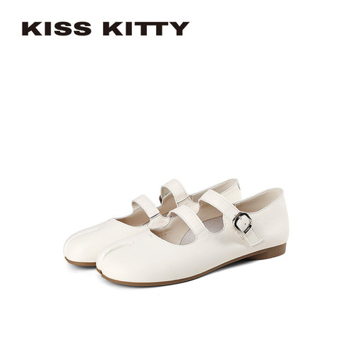 KISSKITTY头层牛皮马蹄鞋玛丽珍