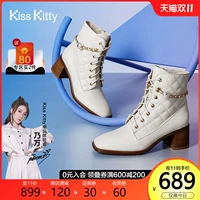 KISS Kitty Martin Boots Женская жемчужная рыцарь-сапоги.