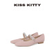 KISSKITTY平底单鞋 不累脚 气质粉色羊反绒玛丽珍鞋 女新款 芭蕾舞鞋
