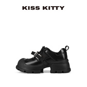 女26年新款 巨好看 厚底老爹鞋 KISSKITTY厚底休闲鞋 黑色运动鞋 子