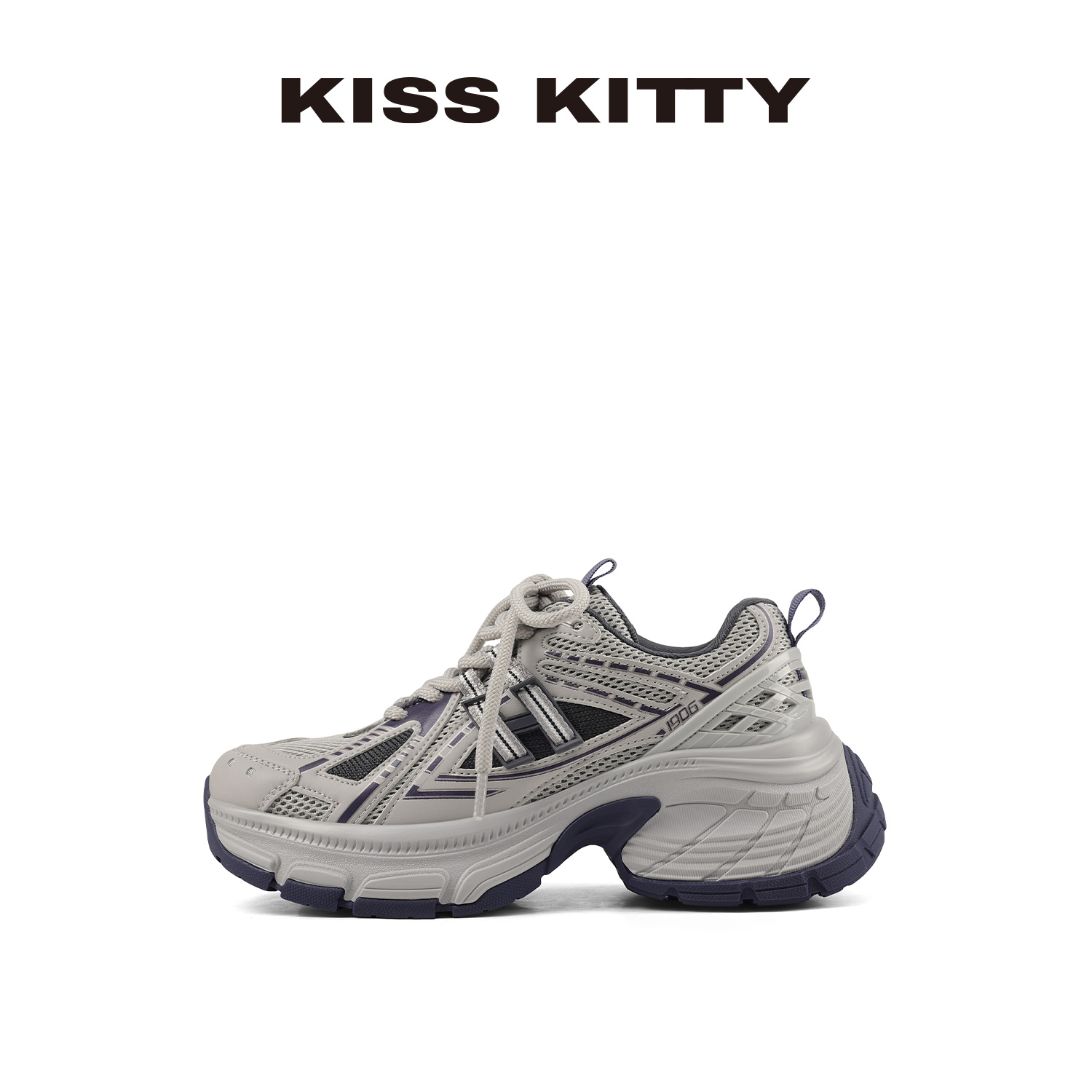 KISSKITTY厚底银色老爹鞋