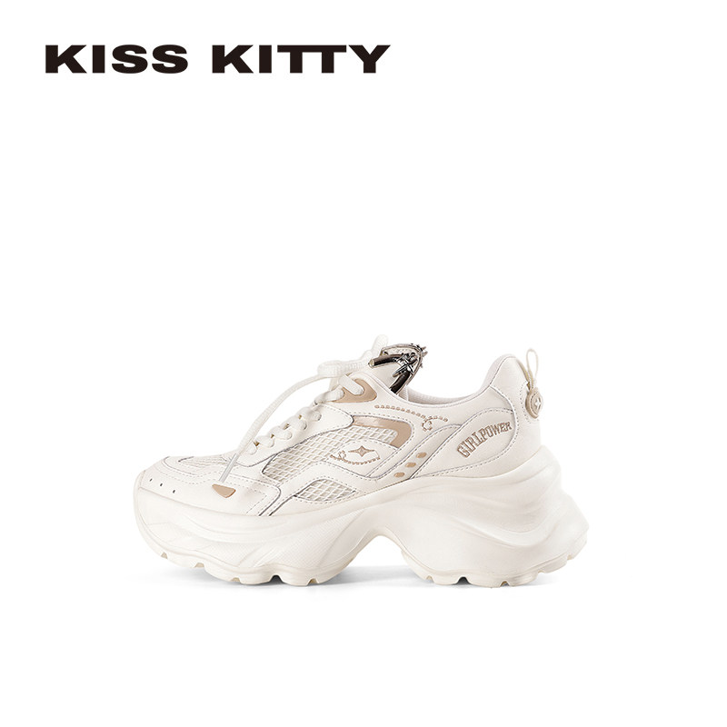 KISSKITTY小猫耳 厚底老爹鞋羊皮垫26春季新款百搭增高运动休闲鞋,女鞋,老爹鞋,淘宝优惠券,粉丝福利购,淘宝优惠卷