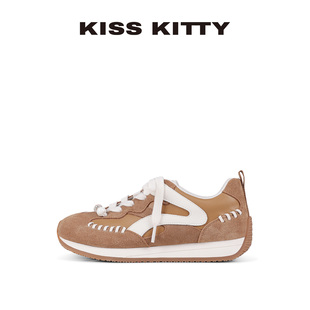 运动休闲鞋 KISSKITTY复古厚底阿甘鞋 轻便百搭德训鞋 新款 女26春季