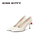 KISSKITTY约会高跟鞋 女气质高级不累脚御姐性感黑色尖头单鞋 细跟