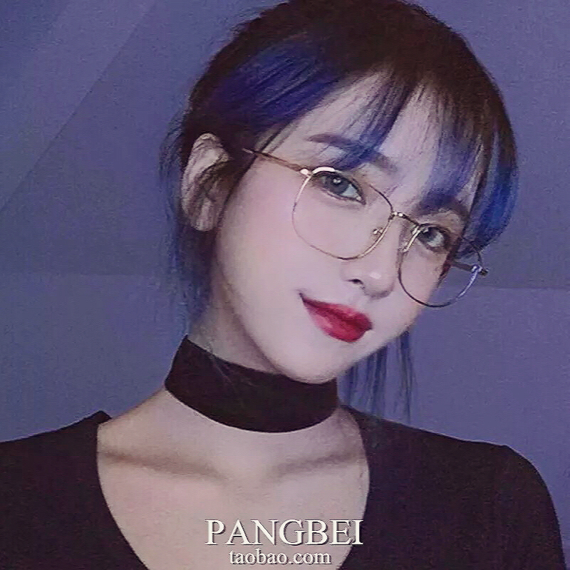 韩版复古风圆脸方框近视眼镜