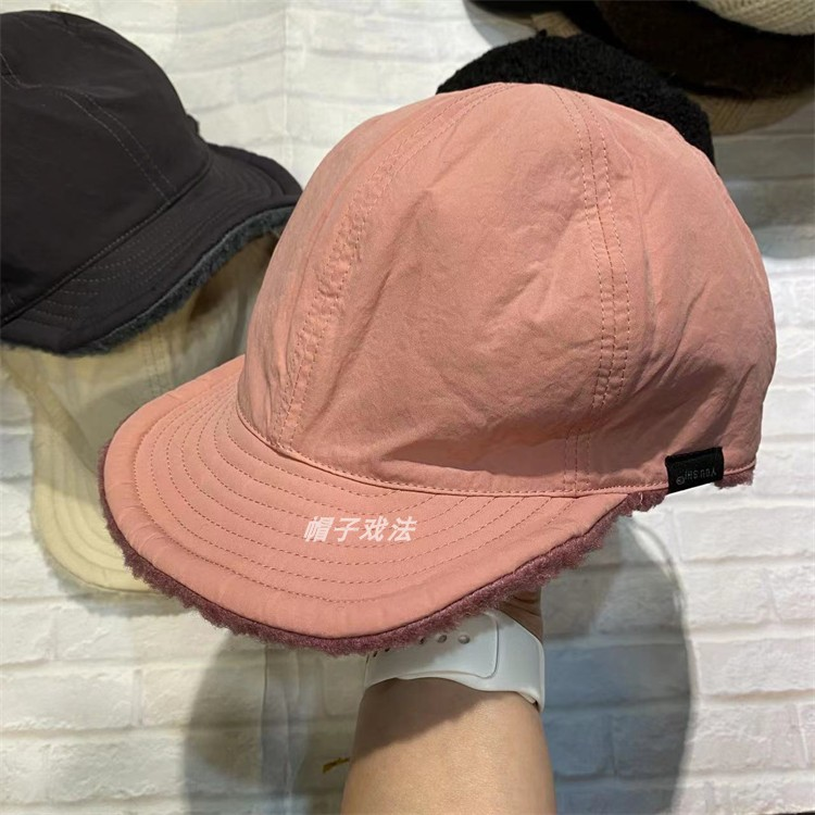 户外双面戴抽绳羊羔绒可爱韩版软