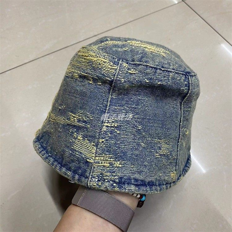 做旧跳线水洗磨破暗印波浪刺绣牛仔遮阳百搭秋季画家帽棒球渔夫帽