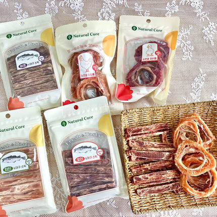 韩国天然核心Natural Core牛肉鳕鱼条鸡肉软肉干奖励互动狗狗零食