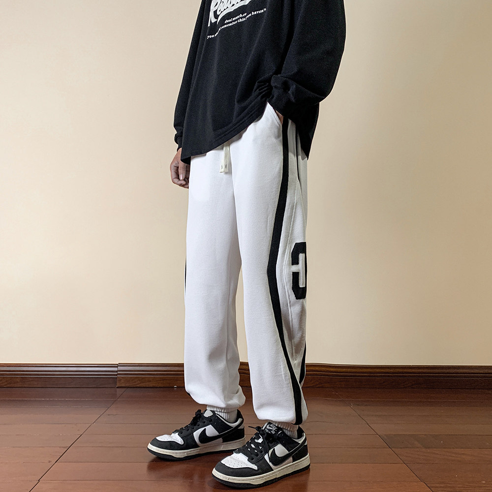 红地板 23秋款大码男拼接刺绣运动卫裤小脚裤XZ311A-w223-p50图片