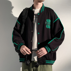 25秋季新款港风棒球服外套男夹克青年学生XZ311A-JK313-P75,青年男人运动裤怎么搭配图片