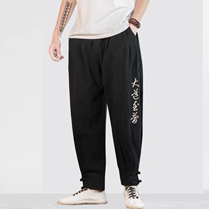 无影墙爆25夏盘扣风9九分裤绣花哈伦灯笼裤9XZ311A-K209-P50图片