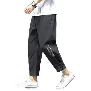 爆25夏盘扣风棉麻九分裤刺绣哈伦裤灯笼裤星座311A-K207-P50图片