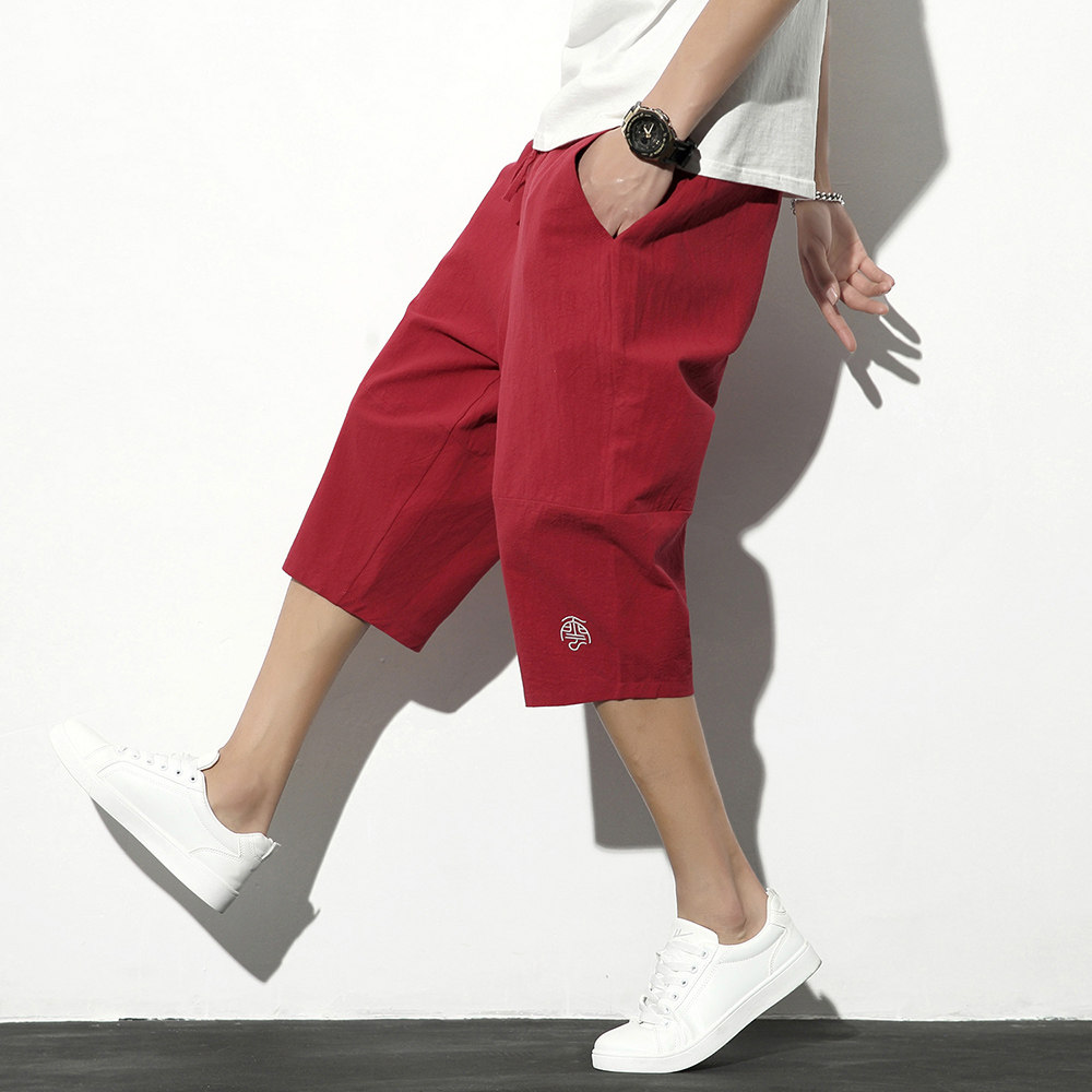 爆25夏风棉麻七分裤男灯笼裤阔腿裤锥形裤星座311A-K901-p45，男装牛仔裤，星座311A